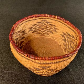 Vintage 1920 ' s Pit River Trinket Basket Native American Indian California 2
