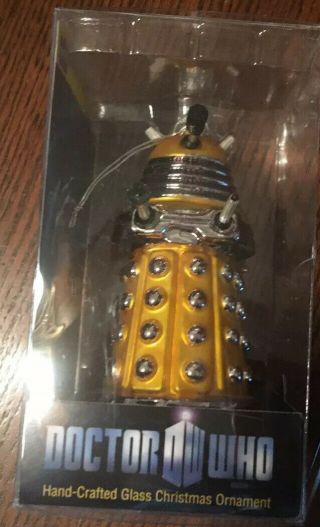 Dr Who Dalek Yellow Glass Ornament