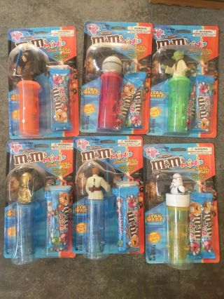 Set Of 6 Collectible Star Wars Episode 3 M&ms Minis Pogo Dispensers