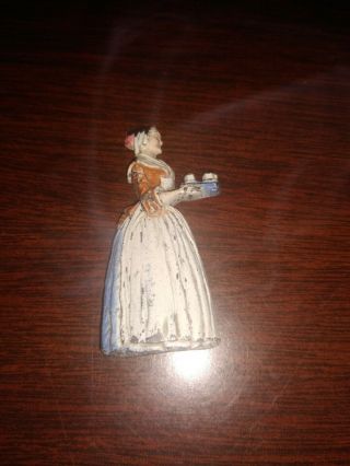 Vintage Cast Iron Pencil Sharpener Bakers Chocolate Girl 1920s