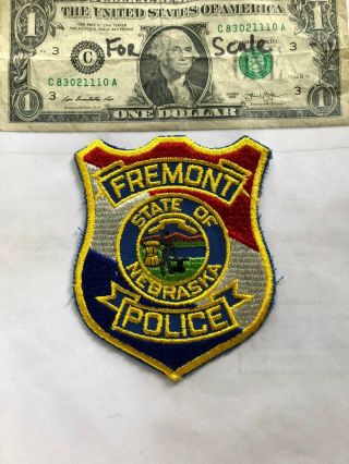 Fremont Nebraska Police Patch Un - Sewn In Great Shape