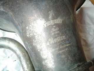 Vintage 1908 Boston Musical Instrument Co Silver Plate Baritone Horn -