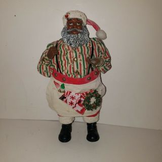 Afro American Santa Doll Figure 11 Inch Needs Tlc