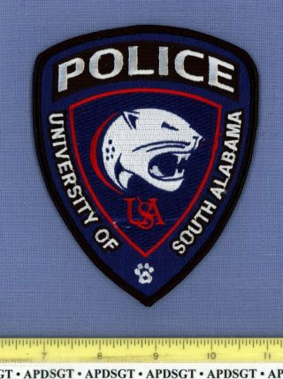 University Of South Alabama Mobile Police Patch Panther Cat Football Mascot