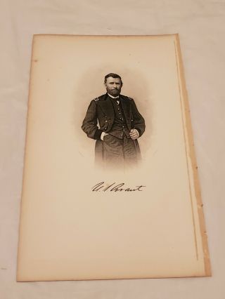 Cr46) Portrait President Ulysses S Grant 1885 Engraving