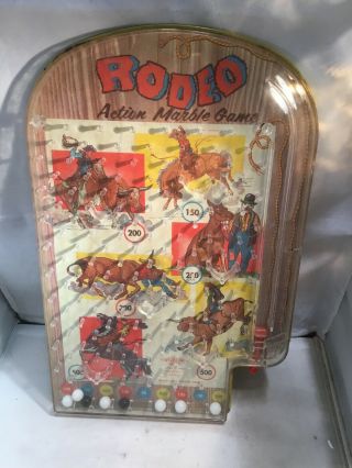 Vintage Wolverine Toy Rodeo Action Marble Peg Game 1950 