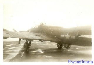 Org.  Photo: Rear View B - 17 Bomber Parked On Airfield Tarmac