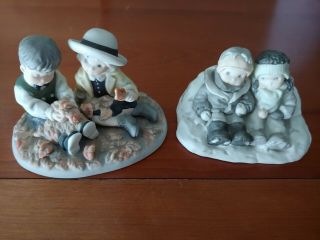 Set Of Two Kim Anderson Figurines Fall Winter 1997 2000 Collectible Numbered
