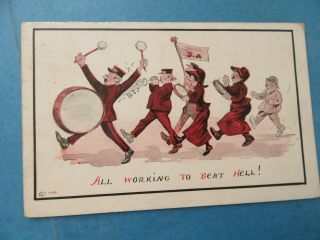 Salvation Army Marching Band Temperance Post Card
