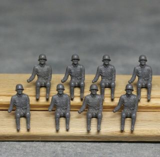 1960’s Marx Battleground Play Set 54mm Dark Gray Sitting German Soldiers (x8)