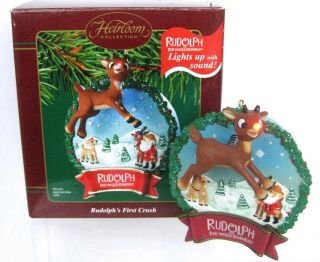 Carlton Cards Rudolph Red - Nosed Reindeer Ornament First Crush Box
