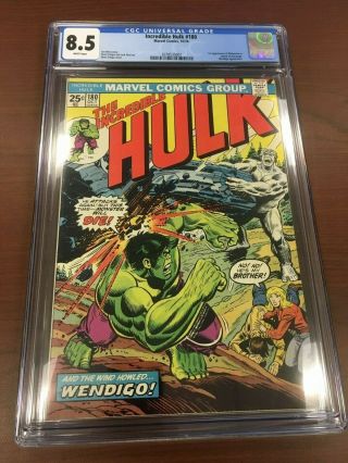 Incredible Hulk 180 Cgc 8.  5 White Pages (marvel,  1974) 1st Appearance Wolverine