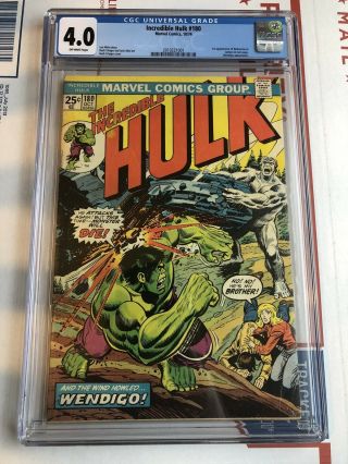 Incredible Hulk 180 Cgc 4.  0 - 1st Appearance Of Wolverine Cameo Key X - Men