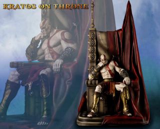 Kratos On Aries Throne God Of War 1/4 Scale Polystone Statue By Gaming Heads