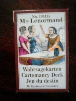 Mlle Lenormand Cartomancy Deck Of 36 Bridge Fortune Cards Piatnik