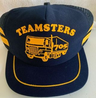 Vtg Chicago Teamsters Snap - Back Hat Local 705 Truck Drivers Union