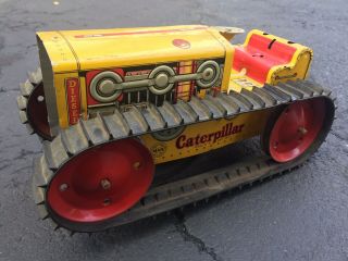 1950s Marx Caterpillar Diesel Tractor Bulldozer Tin Litho Metal Wind Up Toy