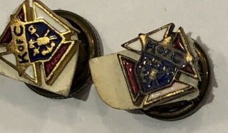 Vintage Set of 3 Knights of Columbus 10kt Top Tie Tack Lapel Pins K of C Vinta 2
