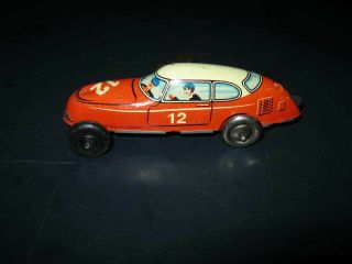 Vintage Wind Up Tin Toy Racing Race Car Racer With Key And On/off Switch 4 Inch