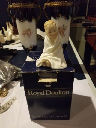 Royal Doulton This Little Pig Boy In White Towel 4 " Figurine With Box