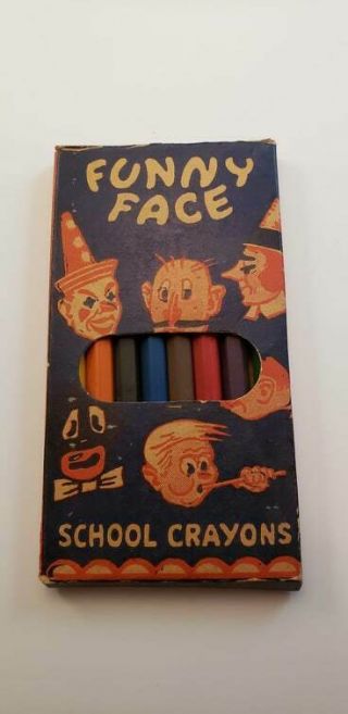 Vintage Funny Face School Crayons - Empire Pencil Company Shelbyville Tennessee