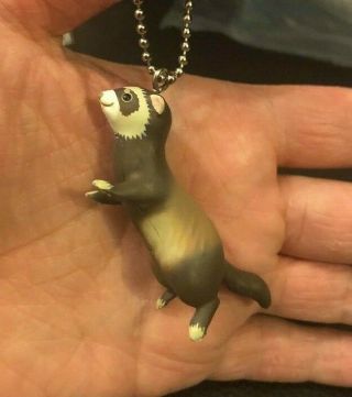 Japan Ferret Pet Animal Pvc Mini Figurine Figure Keychain D