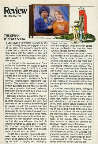 1987 Tv Guide Article Oprah Winfrey Show Review With Edward Gorey Illustration