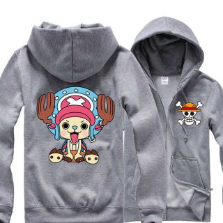 Anime One Piece Tony Chopper Hoodie Teens Hooded Jacket Sweatshirt Zipper Coat