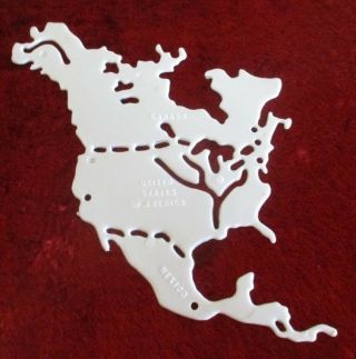 Plastic White Stencil Map Of United States Of America,  Canada & Mexico - 1950s