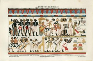 1895 Ancient Egypt Wall Art Painting Antique Chromolithograph Print