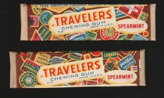 Army Advertising Chewing Gum Stick With Wrapper - - - Travelers 1940 Wwii