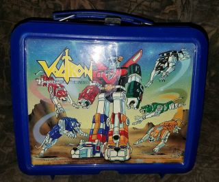 Vintage 1984 Voltron Defender Of The Universe Blue Plastic Lunchbox