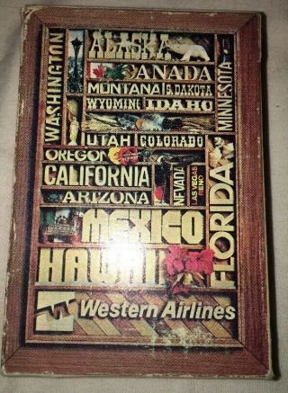 Western Airlines Vintage Deck Of Playing Cards With Us Locations On Card Face