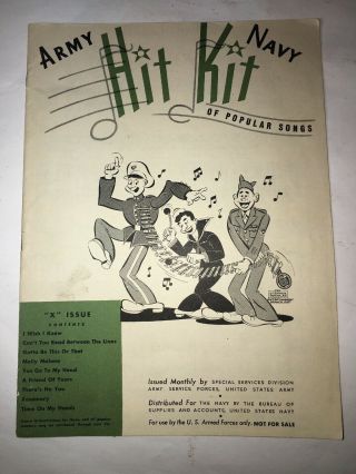 1943 - 5 WWII Vtg Army Navy HIT KIT of Popular Songs MUSIC & LYRICS BOOK Set Of 5 2
