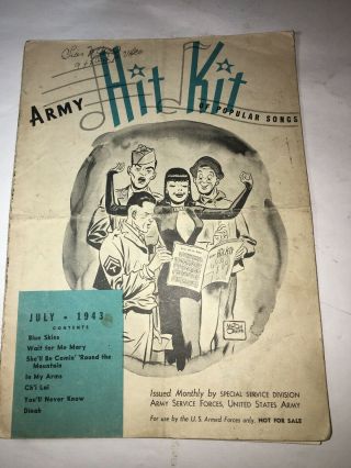 1943 - 5 WWII Vtg Army Navy HIT KIT of Popular Songs MUSIC & LYRICS BOOK Set Of 5 3