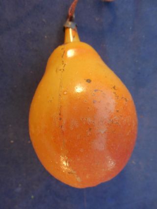 Vintage Russian Pear Shaped Christmas Ornament With Price 3 1/2 "