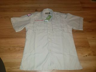 Boys Youth Large Boy Scouts Of America Bsa Tan Polyester Vented Uniform Shirt