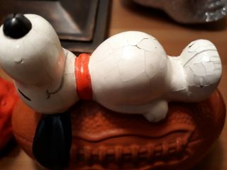 Vintage Strawberry Snoopy and Football Bank Peanuts Charlie Brown both 1966 2