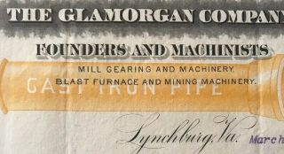 Glamorgan Pipe Lynchburg Va Virginia 1893 Vintage Letterhead 2