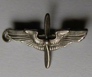 Sterling Wwii Us Army Air Corps Pilot Wings Propeller Uniform Cap Insignia Pin