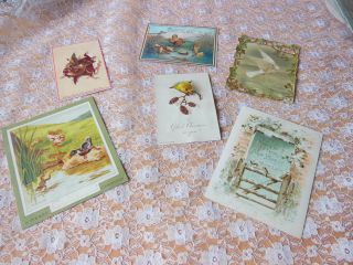 6 Victorian Christmas/new Year Cards/birds