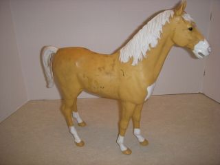 Vintage Toy Horse,  13 " Tall,  Beige And White,  Marx,  Johnny West,
