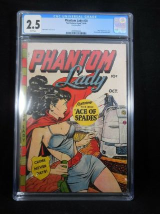 Phantom Lady 20 Cgc 2.  5 Matt Baker Cover And Art Electrocution Panel
