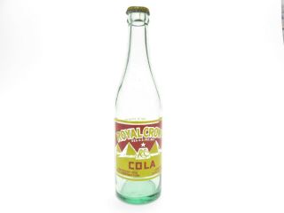 Royal Crown Rc Cola Rare Empty Greenish Glass Bottle W/cap Da3d1909
