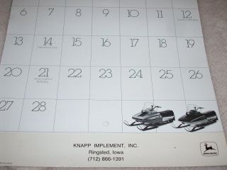 1983 John Deere Consumer Products Calendar Ringsted Iowa Snowmobile 318 Tractor
