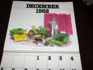 1982 John Deere Consumer Products Calendar Ringsted Iowa Mower Lawn Tractor