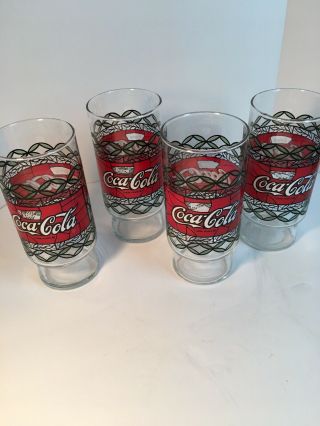 Four 4 Coca Cola Coke Glasses 70 