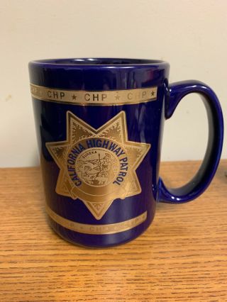 California Highway Patrol Chp Coffee Mug 24k Gold Trim " Eureka " Seal
