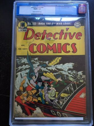 Detective Comics 90 Cgc Vg/fn 5.  0; Cm - Ow; Dick Sprang Cvr/art Scarce