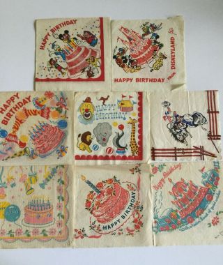 Vintage Crepe Paper Birthday Napkins 1940 